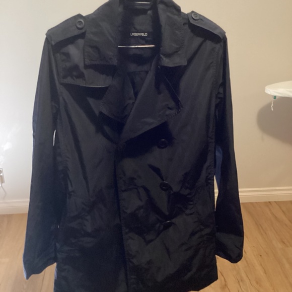 Karl Lagerfeld Navy Blue Men’s Trench Coat European M - Picture 15 of 16